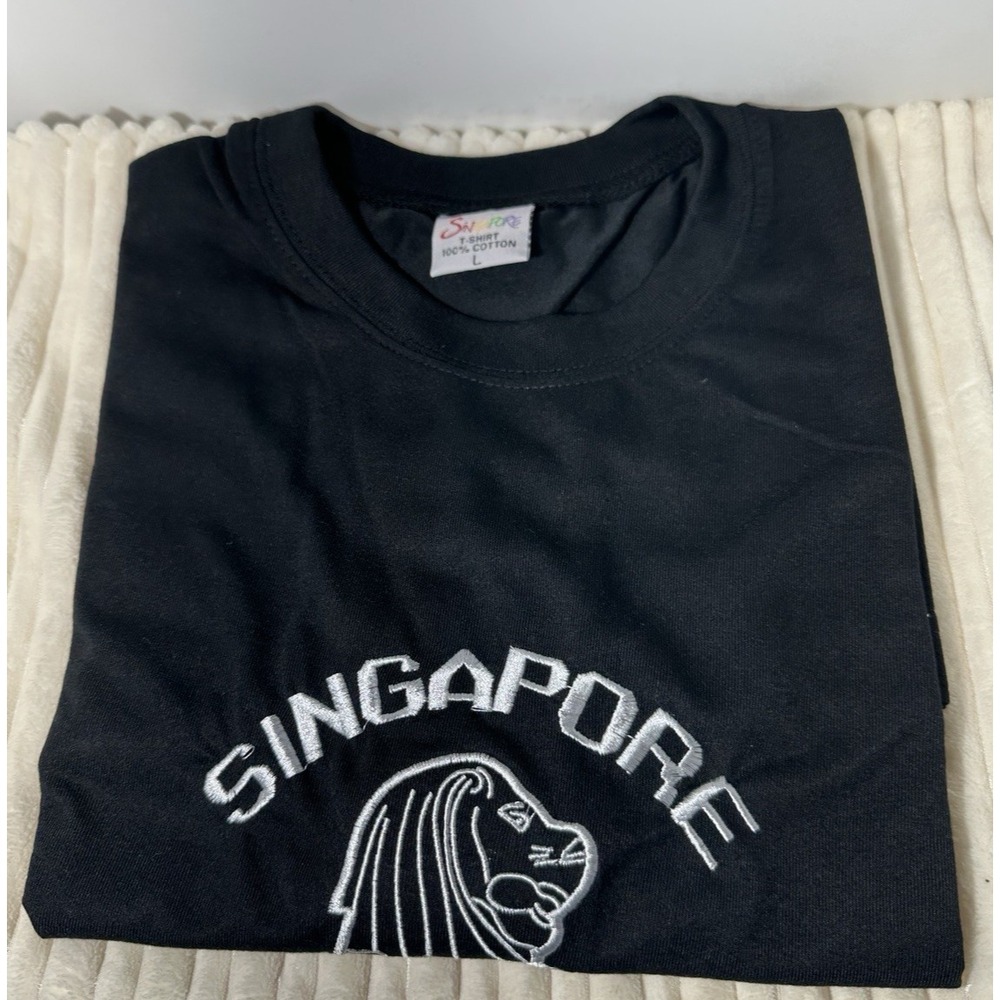 Singapore Iconic Merlion Lion Asia Travel Souvenier 100% Cotton T-Shirt Size L